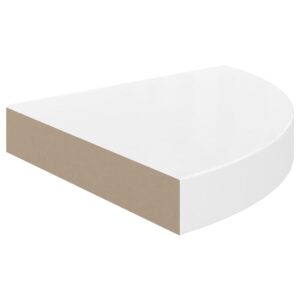 vidaXL Svävande hörnhyllor 2 st vit högglans 25x25x3,8 cm MDF - Bild 5