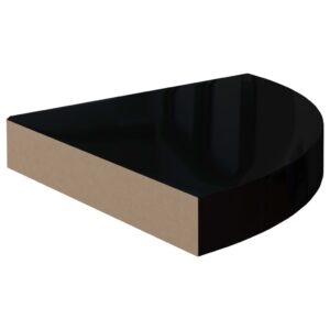 vidaXL Svävande hörnhyllor 4 st svart högglans 25x25x3,8 cm MDF - Bild 5