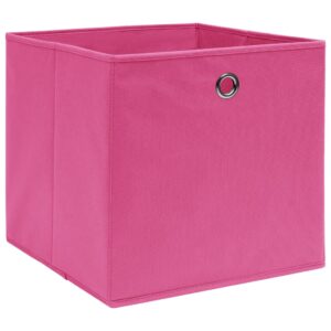 vidaXL Förvaringslådor 4 st non-woven tyg 28x28x28 cm rosa - Bild 3