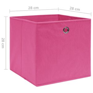 vidaXL Förvaringslådor 4 st non-woven tyg 28x28x28 cm rosa - Bild 5