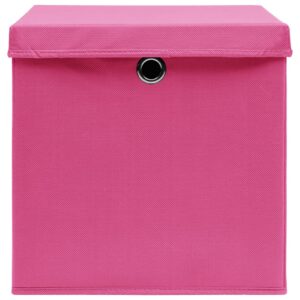 vidaXL Förvaringslådor med lock 4 st 28x28x28 cm rosa - Bild 5