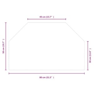 vidaXL Glasskiva för öppen spis sexkantig 80x50 cm - Bild 7