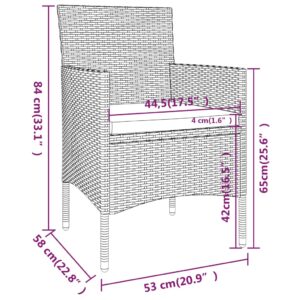 vidaXL Trädgårdsstolar 4 delar konstrotting brun - Bild 11