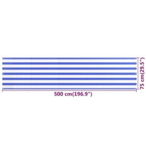 vidaXL Balkongskärm blå och vit 75x500 cm HDPE - Bild 5