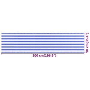 vidaXL Balkongskärm blå och vit 90x500 cm HDPE - Bild 5