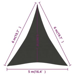 vidaXL Solsegel 160 g/m² antracit 5x6x6 m HDPE - Bild 6