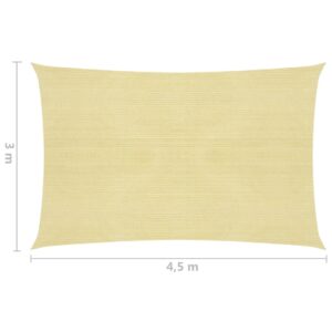 vidaXL Solsegel 160 g/m² beige 3x4,5 m HDPE - Bild 6