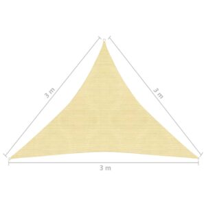 vidaXL Solsegel 160 g/m² beige 3x3x3 m HDPE - Bild 6