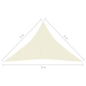 vidaXL Solsegel 160 g/m² gräddvit 5x5x6 m HDPE - Bild 6