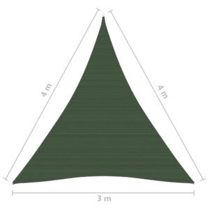 vidaXL Solsegel 160 g/m² mörkgrön 3x4x4 m HDPE - Bild 6