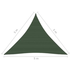 vidaXL Solsegel 160 g/m² mörkgrön 5x5x5 m HDPE - Bild 6