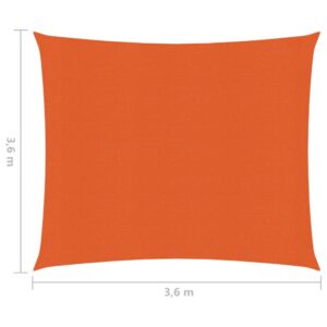 vidaXL Solsegel 160 g/m² orange 3,6x3,6 m HDPE - Bild 6