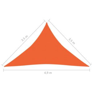 vidaXL Solsegel 160 g/m² orange 3,5x3,5x4,9 m HDPE - Bild 6