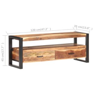 vidaXL Tv-bänk 120x35x45 cm massivt trä med honungsfinish - Bild 7