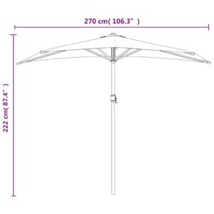 vidaXL Balkongparasoll aluminiumstång terrakotta 270x144x222 cm halv - Bild 9