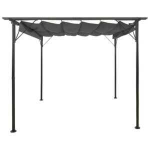 vidaXL Pergola med infällbart tak antracit 3x3 m stål 180 g/m² - Bild 2