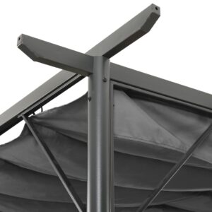 vidaXL Pergola med infällbart tak antracit 3x3 m stål 180 g/m² - Bild 3