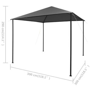 vidaXL Paviljong 3x3 m antracit tyg och stål 180 g/m² - Bild 8