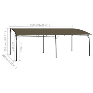 vidaXL Paviljong 6x3x2,55 m taupe - Bild 6