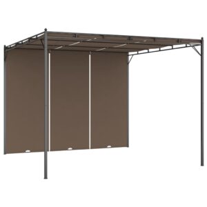 vidaXL Trädgårdspaviljong med draperier 3x3x2,25 m taupe - Bild 2