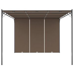 vidaXL Trädgårdspaviljong med draperier 4x3x2,25 m taupe - Bild 3