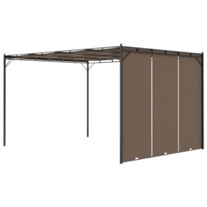 vidaXL Trädgårdspaviljong med draperier 4x3x2,25 m taupe - Bild 5