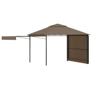 vidaXL Paviljong med förlängda tak 3x3x2,75 m taupe 180 g/m² - Bild 3