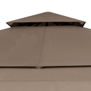 vidaXL Paviljong med förlängda tak 3x3x2,75 m taupe 180 g/m² - Bild 6