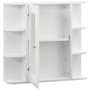 vidaXL Spegelskåp för badrum vit 66x17x63 cm MDF - Bild 3