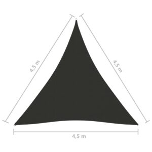 vidaXL Solsegel Oxfordtyg trekantigt 4,5x4,5x4,5 m antracit - Bild 6