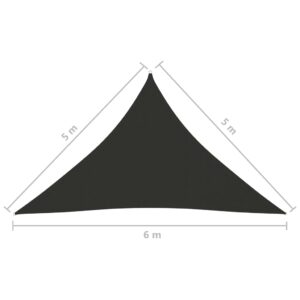 vidaXL Solsegel oxfordtyg trekantigt 5x5x6 m antracit - Bild 6