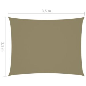 vidaXL Solsegel oxfordtyg rektangulärt 2,5x3,5 m beige - Bild 6