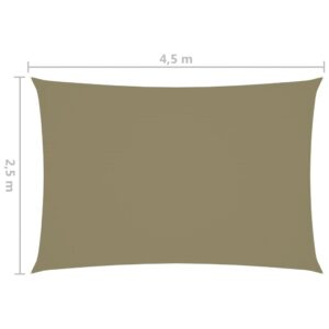 vidaXL Solsegel oxfordtyg rektangulärt 2,5x4,5 m beige - Bild 6