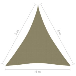 vidaXL Solsegel Oxfordtyg trekantigt 4x5x5 m beige - Bild 6