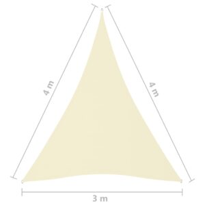 vidaXL Solsegel Oxfordtyg trekantigt 3x4x4 m gräddvit - Bild 6