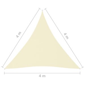 vidaXL Solsegel oxfordtyg trekantigt 4x4x4 m gräddvit - Bild 6