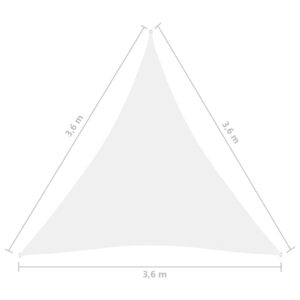 vidaXL Solsegel oxfordtyg trekantigt 3,6x3,6x3,6 m vit - Bild 6