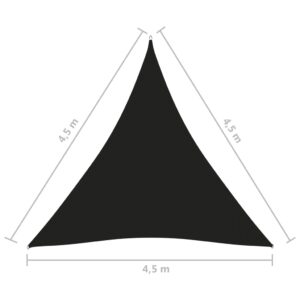 vidaXL Solsegel Oxfordtyg trekantigt 4,5x4,5x4,5 m svart - Bild 6