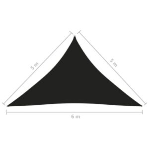 vidaXL Solsegel oxfordtyg trekantigt 5x5x6 m svart - Bild 6