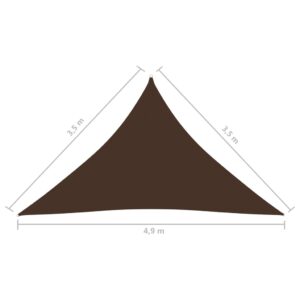 vidaXL Solsegel oxfordtyg trekantigt 3,5x3,5x4,9 m brun - Bild 6