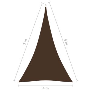 vidaXL Solsegel Oxfordtyg trekantigt 4x5x5 m brun - Bild 6