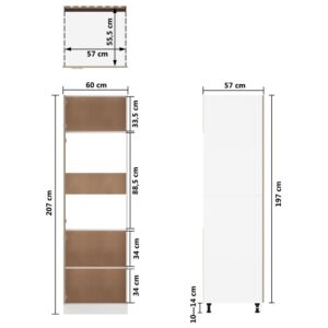 vidaXL Skåp för kylskåp sonoma-ek 60x57x207 cm konstruerat trä - Bild 9