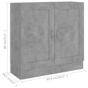 vidaXL Bokhylla betonggrå 82,5x30,5x80 cm konstruerat trä - Bild 8