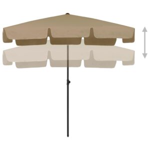 vidaXL Strandparasoll taupe 200x125 cm - Bild 5