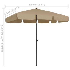 vidaXL Strandparasoll taupe 200x125 cm - Bild 8