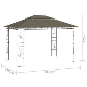 vidaXL Paviljong 4x3x2,7 m taupe 160 g/m² - Bild 6