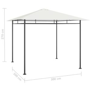 vidaXL Paviljong 3x3x2,7 m gräddvit 180 g/m² - Bild 4