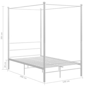 vidaXL Himmelsäng vit metall 140x200 cm - Bild 6