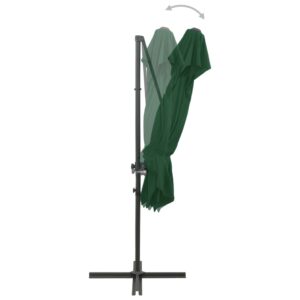 vidaXL Frihängande parasoll med ventilation grön 250x250 cm - Bild 6