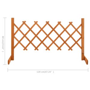 vidaXL Trädgårdssstaket med spaljé orange 120x60 cm massivt granträ - Bild 7